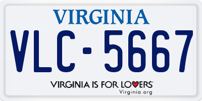 VA license plate VLC5667