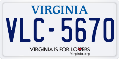 VA license plate VLC5670