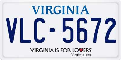 VA license plate VLC5672