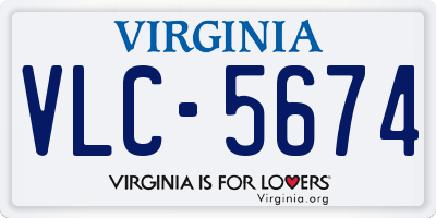 VA license plate VLC5674