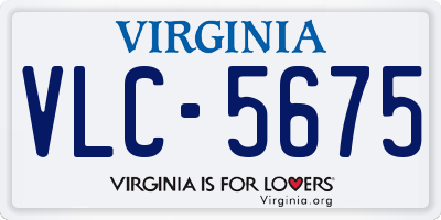VA license plate VLC5675