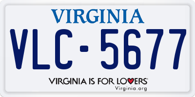 VA license plate VLC5677