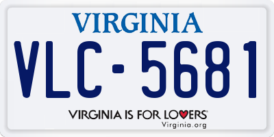 VA license plate VLC5681