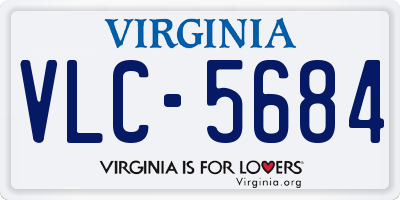 VA license plate VLC5684