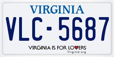 VA license plate VLC5687