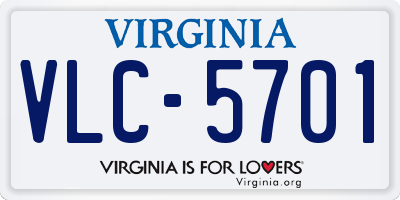VA license plate VLC5701