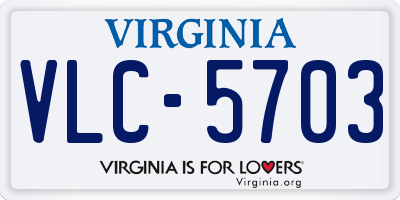 VA license plate VLC5703