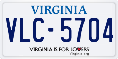 VA license plate VLC5704