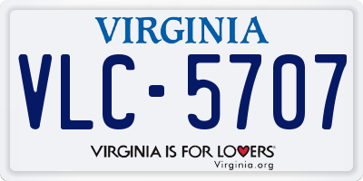 VA license plate VLC5707