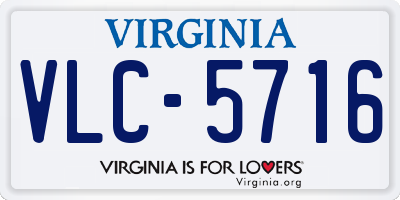 VA license plate VLC5716