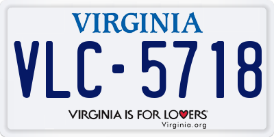 VA license plate VLC5718