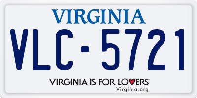 VA license plate VLC5721