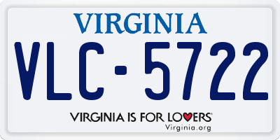 VA license plate VLC5722