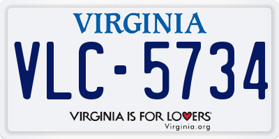 VA license plate VLC5734