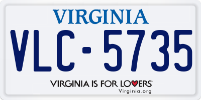 VA license plate VLC5735