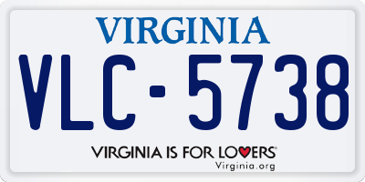 VA license plate VLC5738