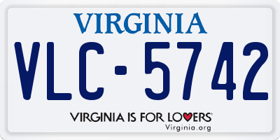 VA license plate VLC5742