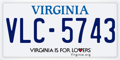 VA license plate VLC5743