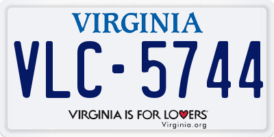 VA license plate VLC5744