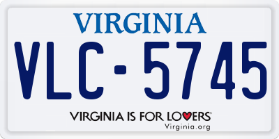 VA license plate VLC5745
