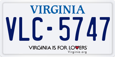 VA license plate VLC5747