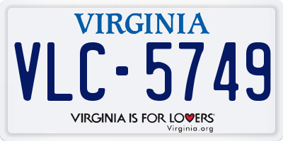 VA license plate VLC5749