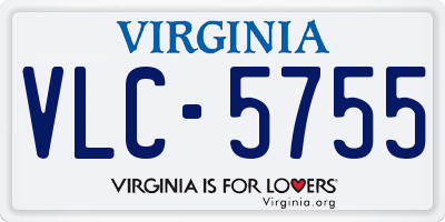 VA license plate VLC5755
