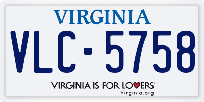 VA license plate VLC5758