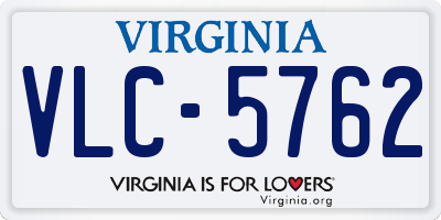 VA license plate VLC5762