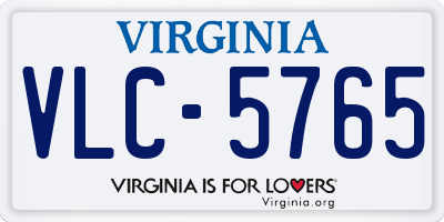 VA license plate VLC5765