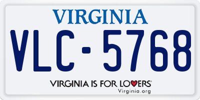 VA license plate VLC5768