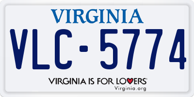 VA license plate VLC5774