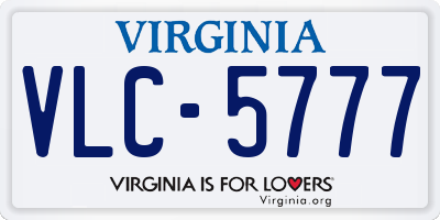 VA license plate VLC5777
