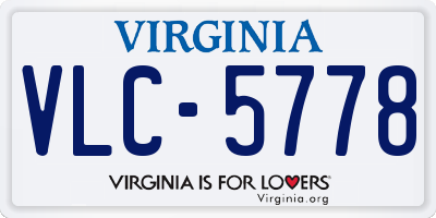 VA license plate VLC5778