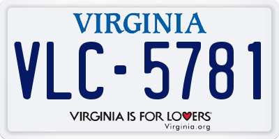 VA license plate VLC5781