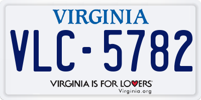 VA license plate VLC5782