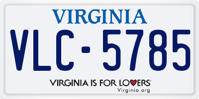 VA license plate VLC5785