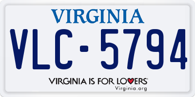VA license plate VLC5794