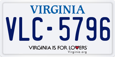 VA license plate VLC5796