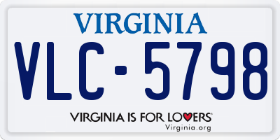 VA license plate VLC5798