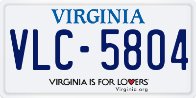 VA license plate VLC5804