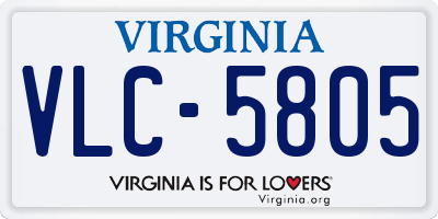 VA license plate VLC5805