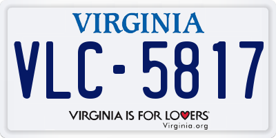 VA license plate VLC5817