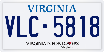 VA license plate VLC5818