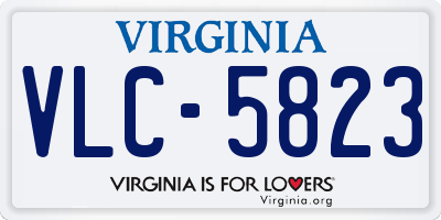 VA license plate VLC5823