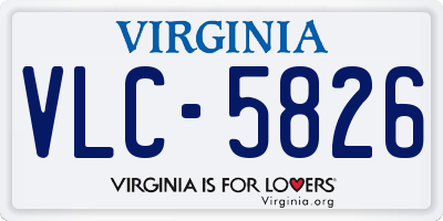 VA license plate VLC5826