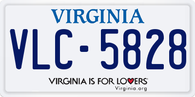 VA license plate VLC5828