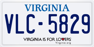 VA license plate VLC5829
