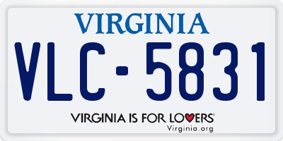 VA license plate VLC5831