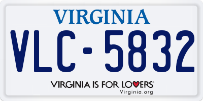 VA license plate VLC5832